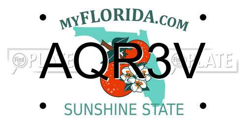 AQR3V Florida License Plate