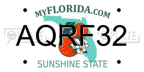 AQRF32 Florida License Plate