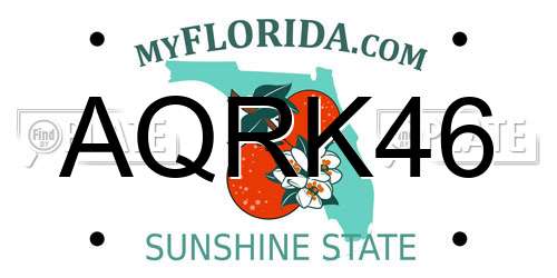 AQRK46 Florida License Plate