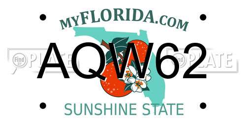 AQW62 Florida License Plate