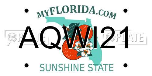 AQWI21 Florida License Plate