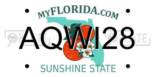 AQWI28 Florida License Plate