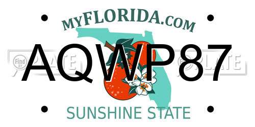 AQWP87 Florida License Plate