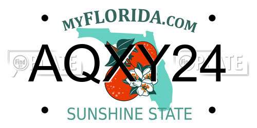 AQXY24 Florida License Plate
