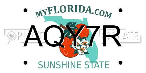 AQY7R Florida License Plate