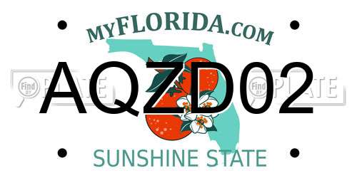 AQZD02 Florida License Plate