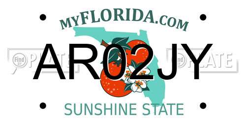 AR02JY Florida License Plate