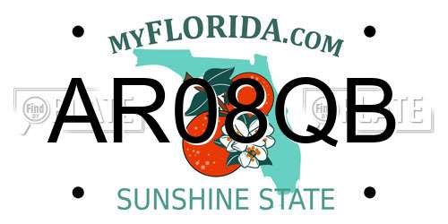 AR08QB Florida License Plate