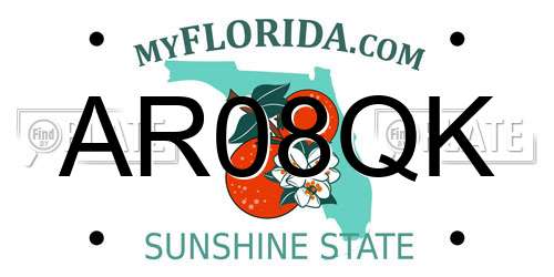 AR08QK Florida License Plate