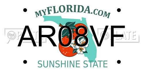 AR08VF Florida License Plate