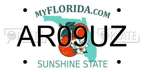AR09UZ license plate in FL state