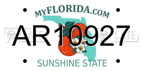 AR10927 Florida License Plate