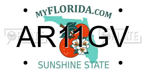 AR11GV Florida License Plate