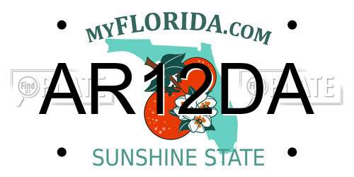 AR12DA Florida License Plate