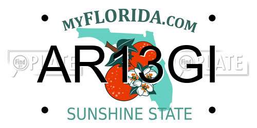 AR13GI Florida License Plate