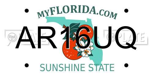 AR16UQ Florida License Plate