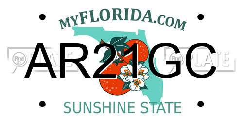 AR21GC Florida License Plate