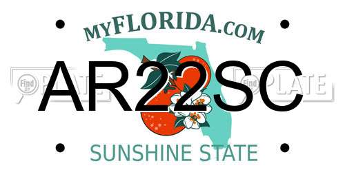 AR22SC Florida License Plate