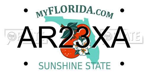 AR23XA Florida License Plate