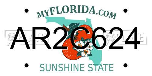 AR2C624 Florida License Plate