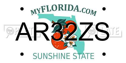 AR32ZS Florida License Plate