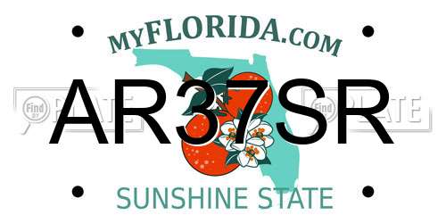 AR37SR Florida License Plate