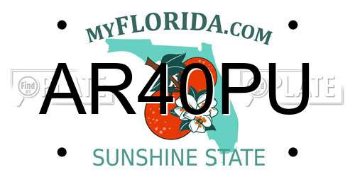 AR40PU Florida License Plate