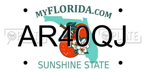 AR40QJ Florida License Plate