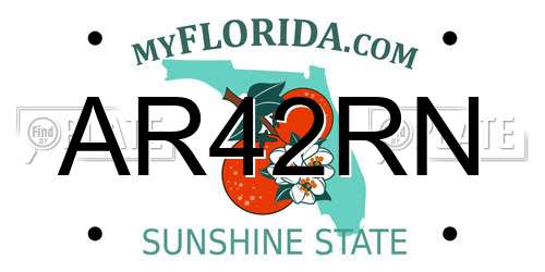 AR42RN Florida License Plate