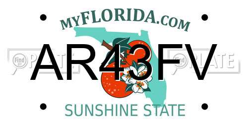 AR43FV Florida License Plate