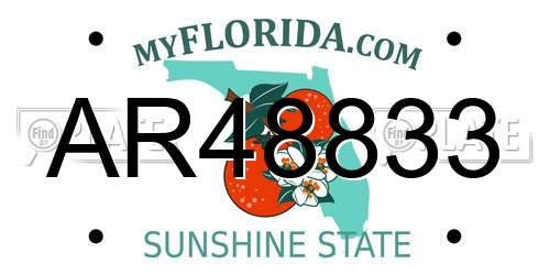AR48833 Florida License Plate