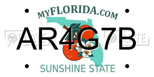 AR4G7B Florida License Plate