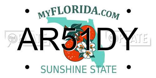 AR51DY Florida License Plate
