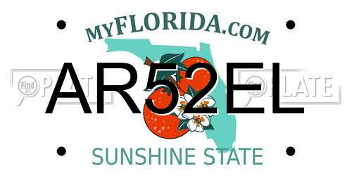 AR52EL Florida License Plate