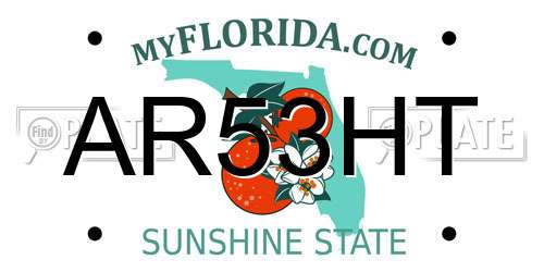 AR53HT Florida License Plate
