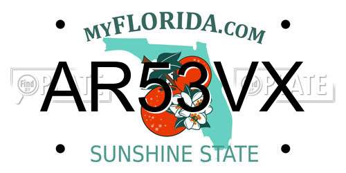 AR53VX Florida License Plate