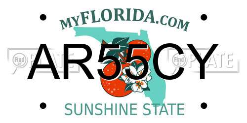 AR55CY Florida License Plate