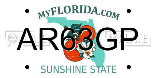 AR63GP Florida License Plate