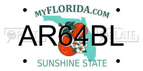 AR64BL Florida License Plate