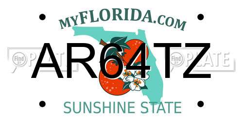 AR64TZ Florida License Plate
