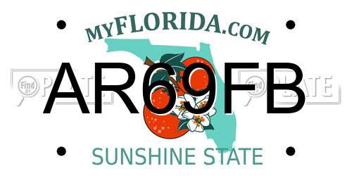 AR69FB Florida License Plate
