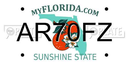 AR70FZ Florida License Plate