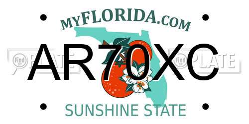 AR70XC Florida License Plate