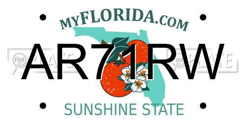 AR71RW Florida License Plate