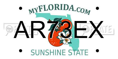AR73EX Florida License Plate