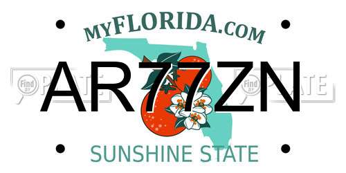 AR77ZN Florida License Plate