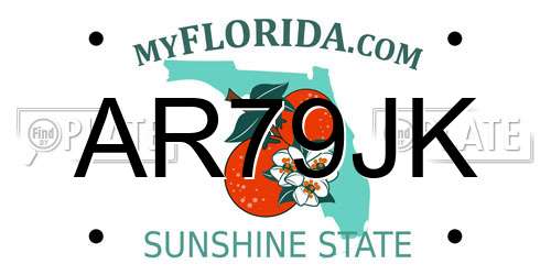 AR79JK Florida License Plate