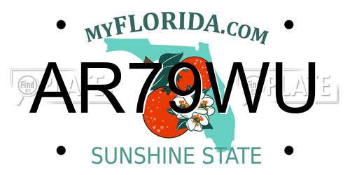 AR79WU Florida License Plate