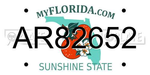 AR82652 Florida License Plate
