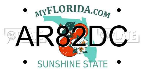 AR82DC Florida License Plate